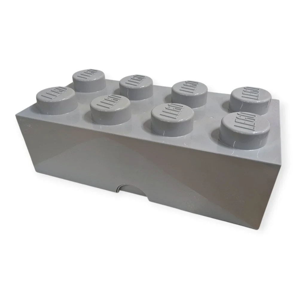 LEGO Storage Brick 8 Light Gray Large Stackable Toy Box Container 2x4 Studs